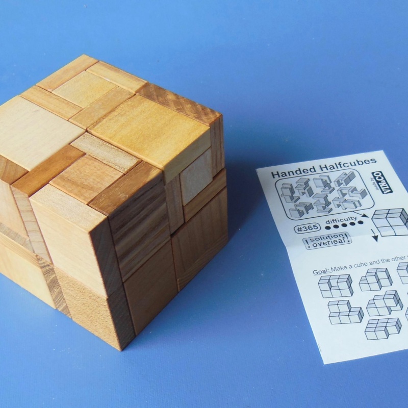 Handed Halfcubes wooden puzzle by Vinco