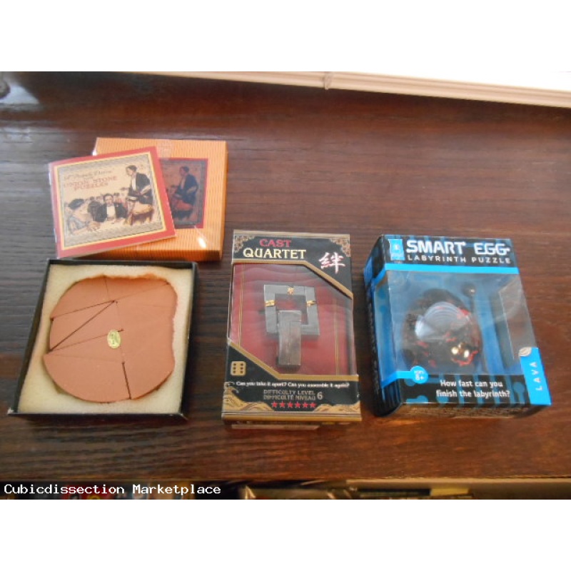 3 puzz; Lava Smart Egg, Union Stone Puzzle, Cast Quartet