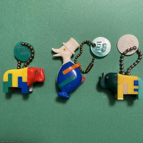 3 German Fixel-Werk advertising keychain puzzles