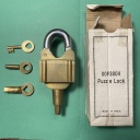 HEAVY Brass and Steel Puzzle Lock with THREE Keys