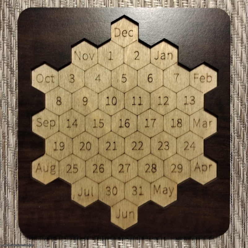 Shiura's Daily Hex (calendar packing puzzle)