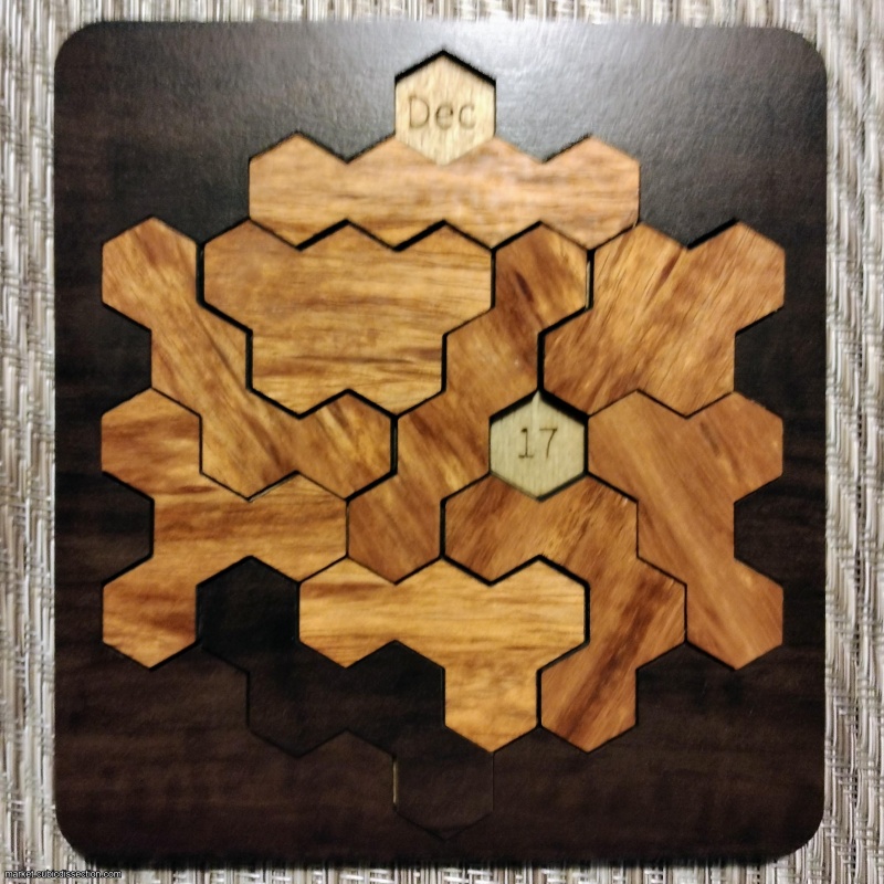 Shiura's Daily Hex (calendar packing puzzle)