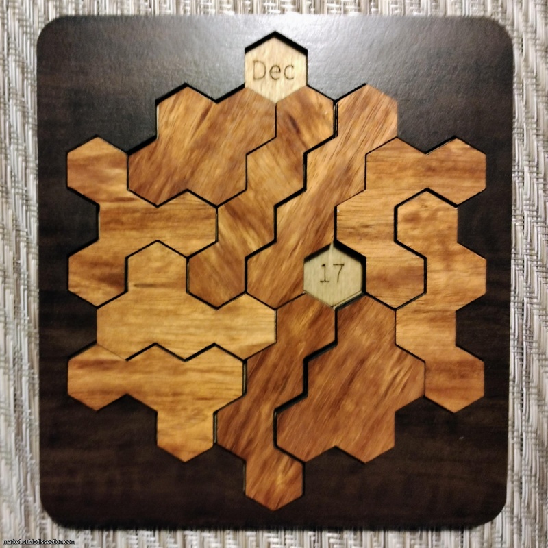 Shiura's Daily Hex (calendar packing puzzle)