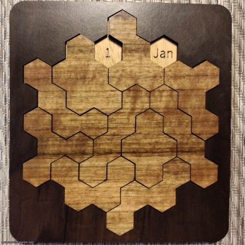 Shiura's Daily Hex (calendar packing puzzle)