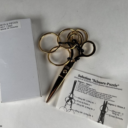 Scissors Puzzle - Gold - Bits and Pieces - RARE