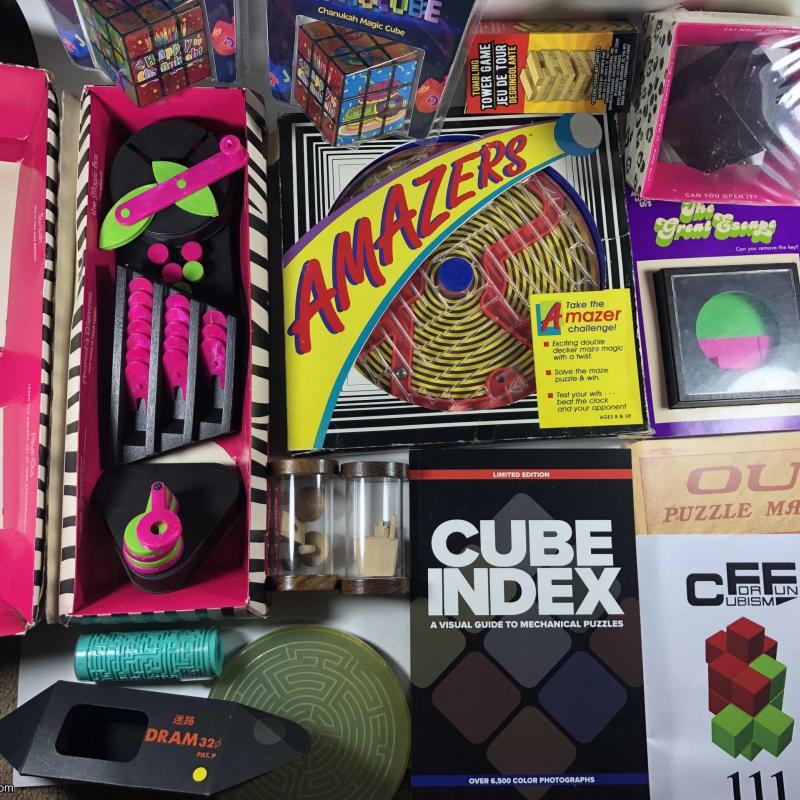 HUGE Puzzler Lot - Books, Amazers, Mag Nif, Cube Index, Mercury Maze, Bits and Pieces, MORE!