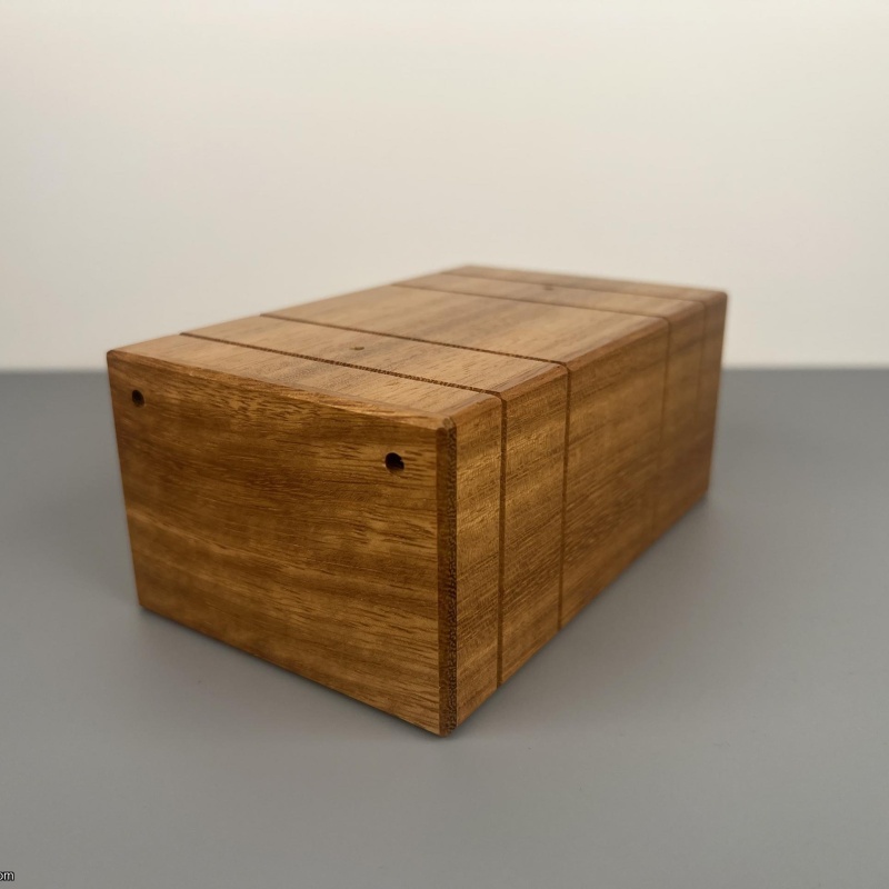 Noodling Box - Eric Fuller - Cubic Dissection - African Teak & Quilted Sycamore