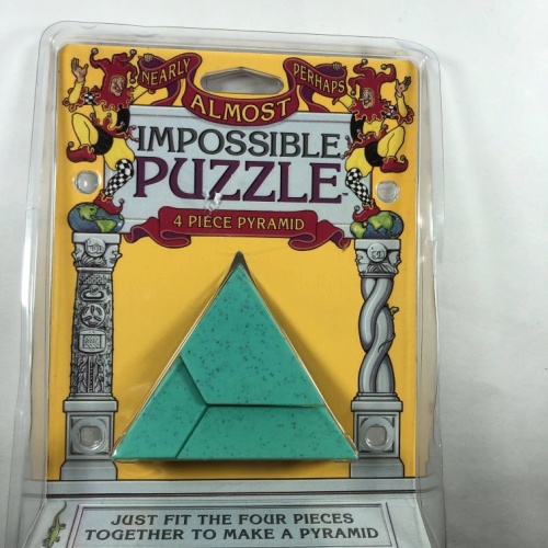 Binary Arts Lot x5 Puzzles Brick by Brick, 4 Piece Pyramid, Topspin, Make an Elephant, and Houdini