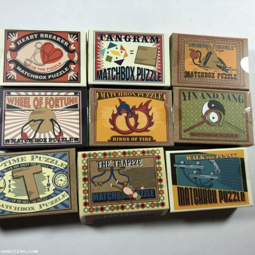 Set of x9 Matchbox Puzzles