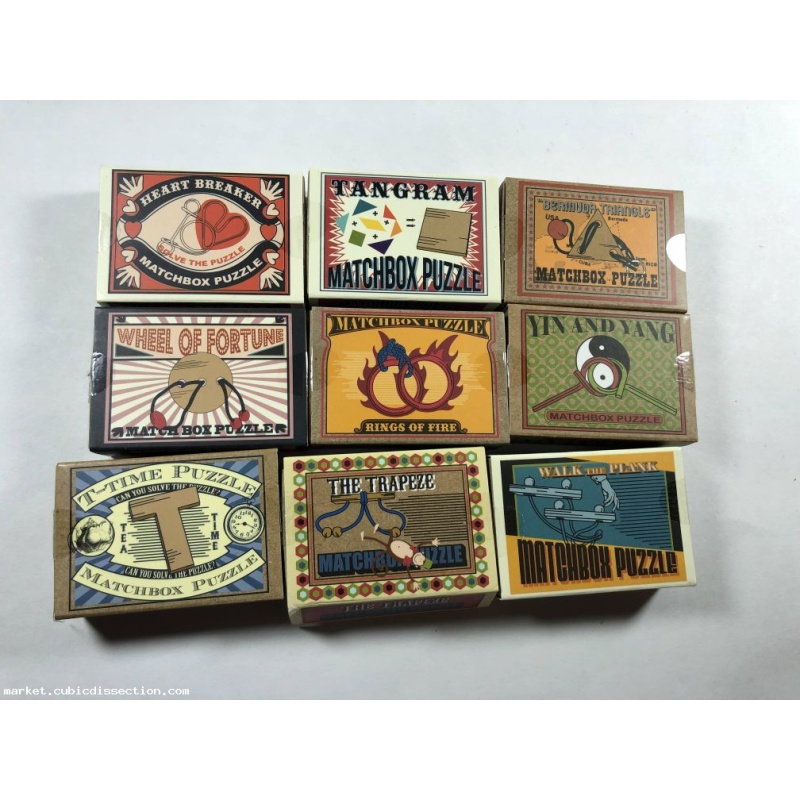 Set of x9 Matchbox Puzzles
