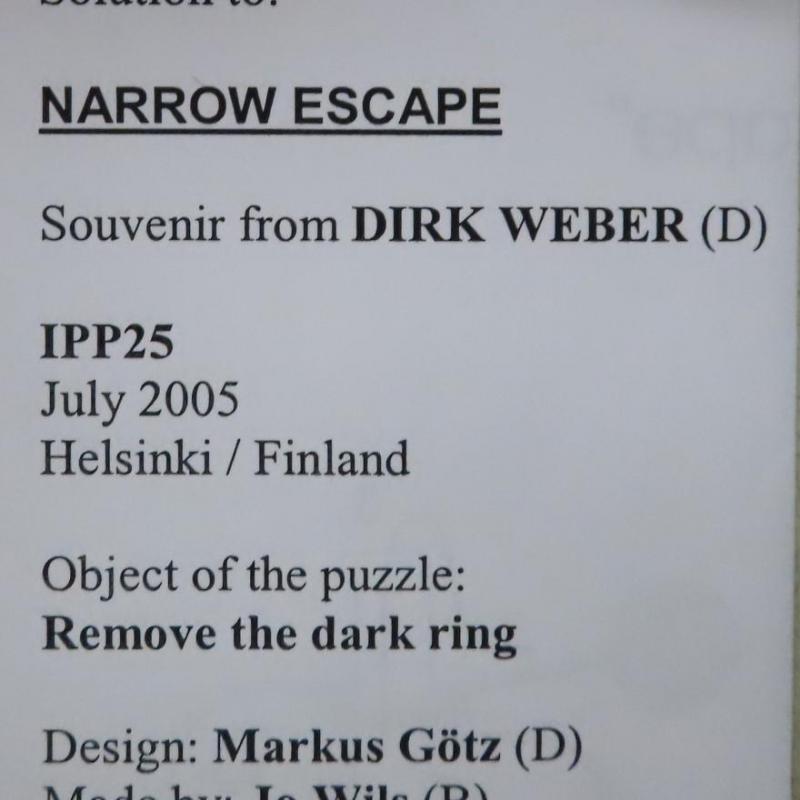 Narrow Escape (IPP25 exchange)