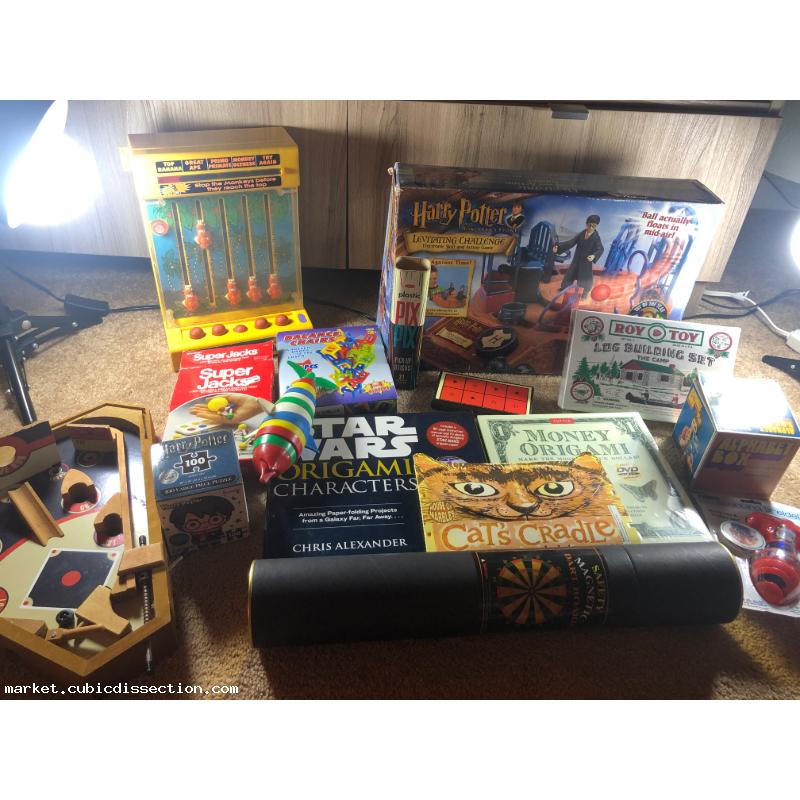 Huge Toy, Game, Puzzle Lot x25 Pinball, Origami, Dexterity, PEZ, Baseball, MORE!