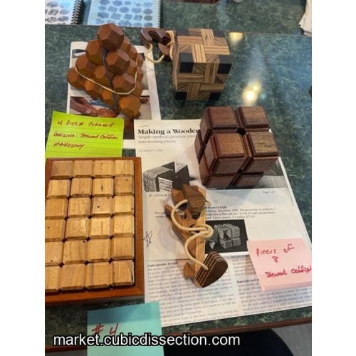 Group 4 Pieces of 8 Convolution 4 piece Pyramid Box Puzzle Rope Puzzle