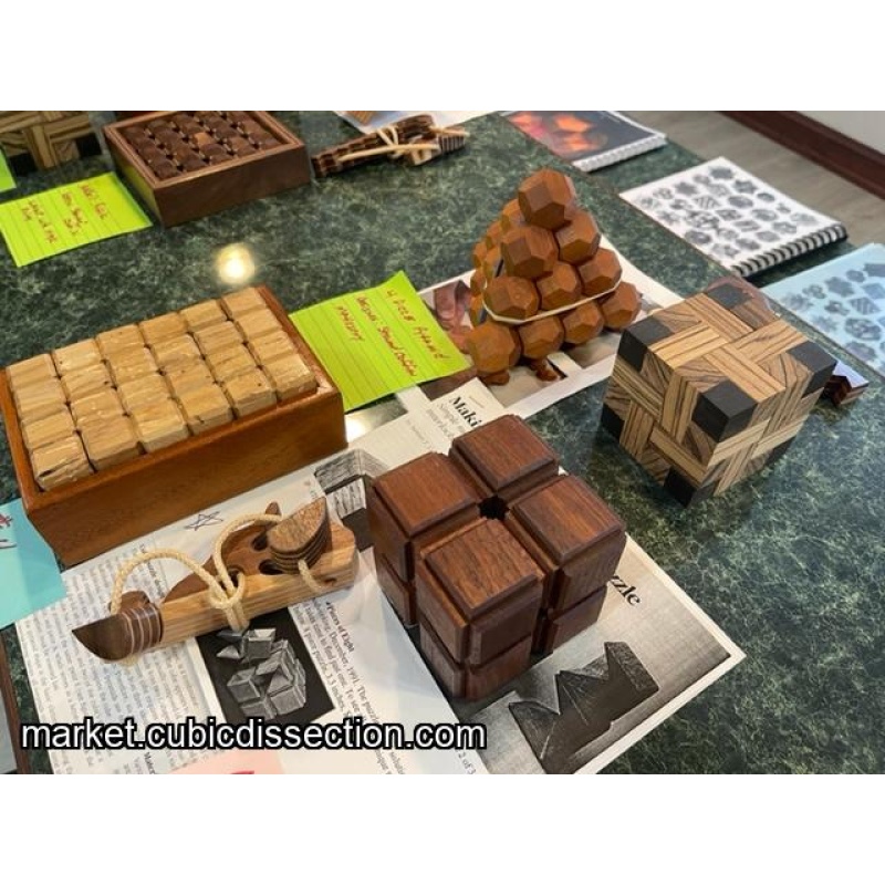 Group 4 Pieces of 8 Convolution 4 piece Pyramid Box Puzzle Rope Puzzle