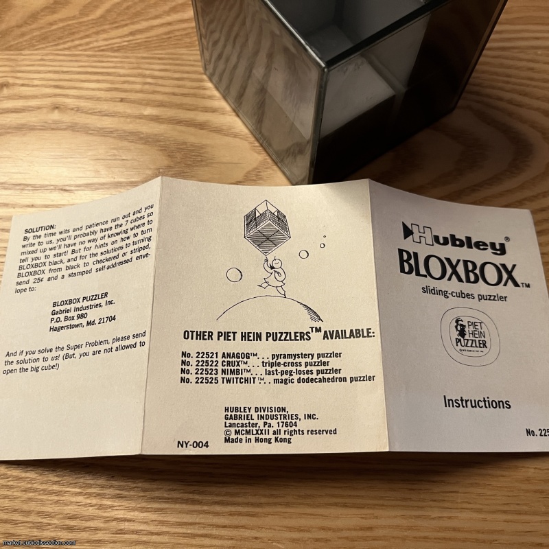 Bloxbox / Piet Hein Puzzler, 1972 sliding cube by Hubley
