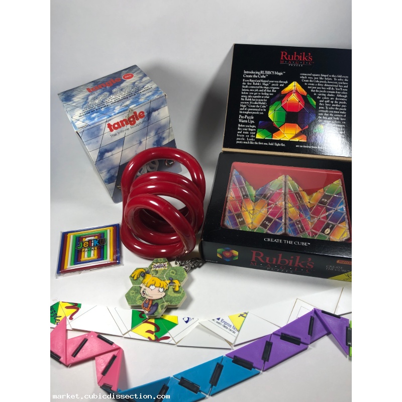 Folding Puzzle Lot x6 - Tangle, Jeliku, Rubiks Magic...