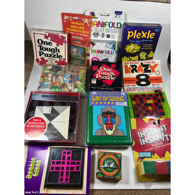 Matching Assembly Puzzle Huge Lot x12 One Tough Puzzle, Magnatease, Plexle, Krazy 8, Instant Insanity, MORE!