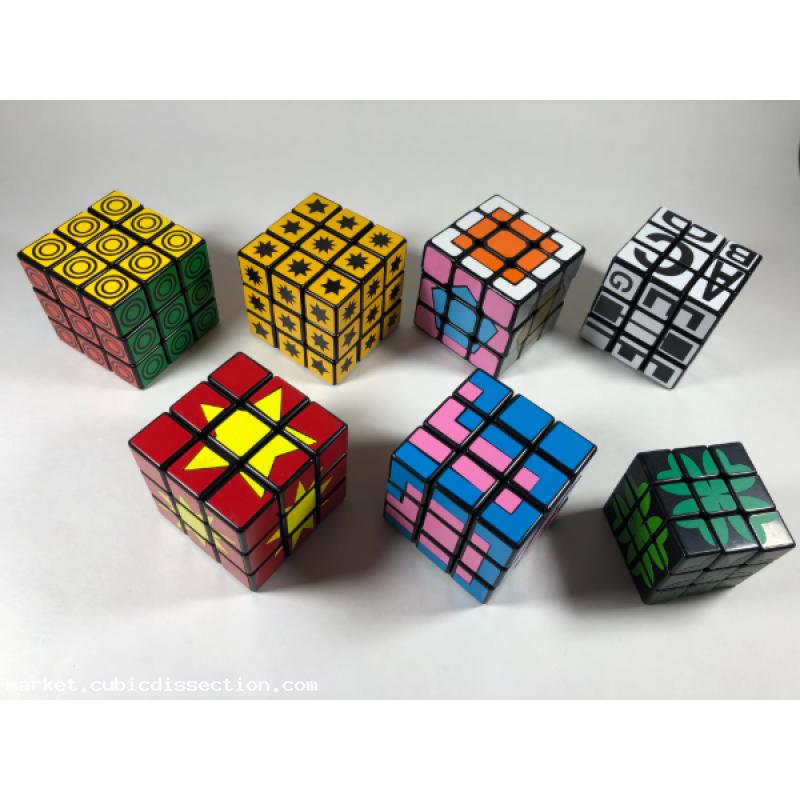 Twisty Puzzle 3x3x3 Sticker Mod Lot x7