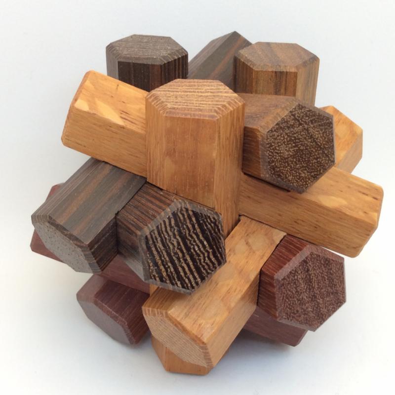 Hex Sticks Puzzle variant Multi woods