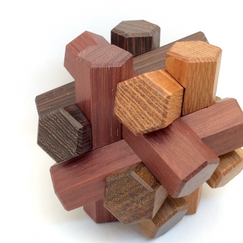 Hex Sticks Puzzle variant Multi woods