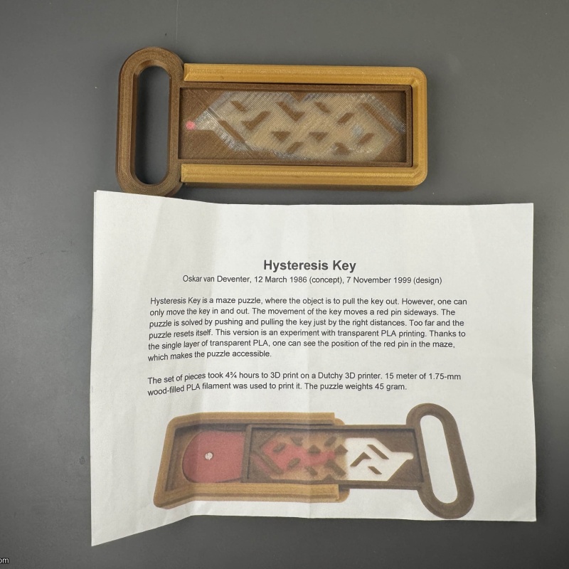 Hysteresis Key - Oskar - 3D Printed