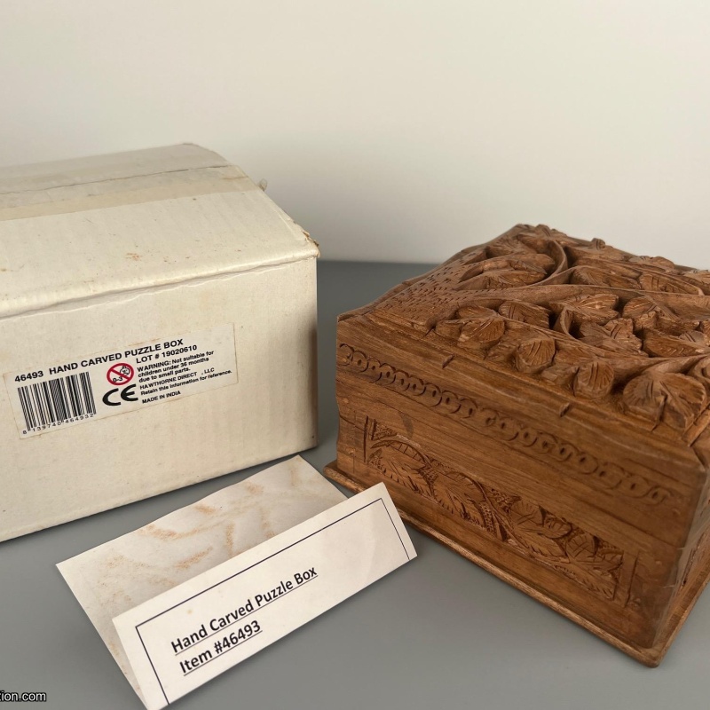 Hand Carved Box - Bits and Pieces