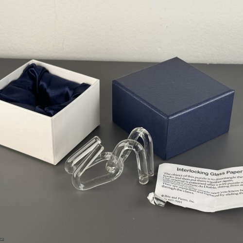 Bits and Pieces - Glass Paperclips w/ box and solution