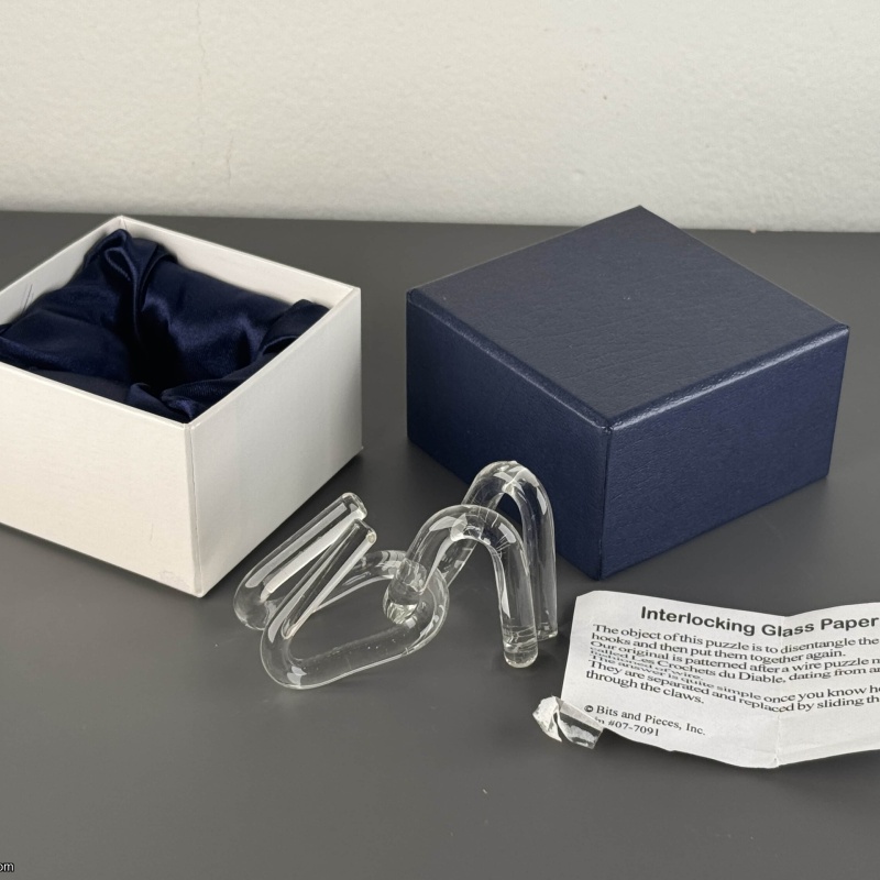 Bits and Pieces - Glass Paperclips w/ box and solution