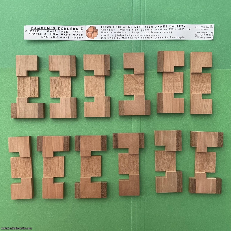 Kammen's Korners I, IPP20 (2000) exchange puzzle from James Dalgety and Pentangle