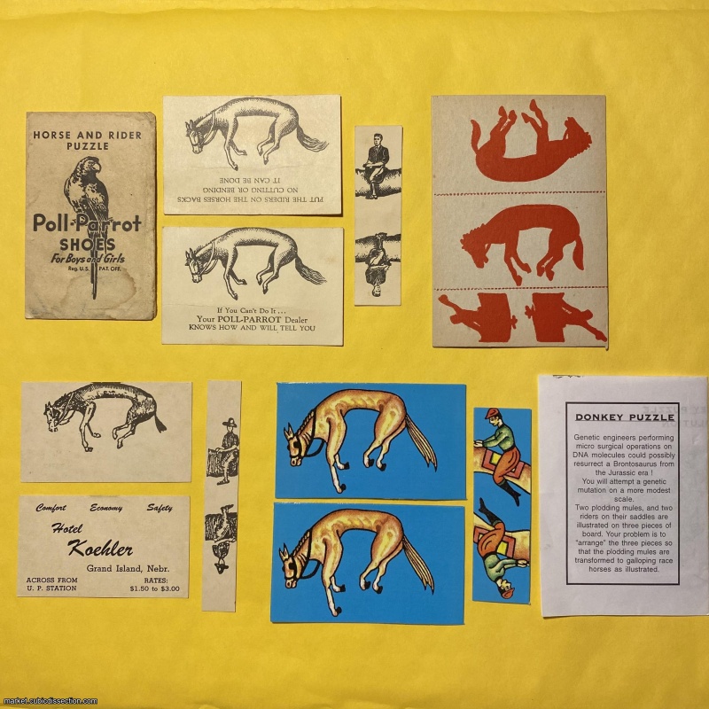 4 Sam Loyd type "Trick Mules" puzzles