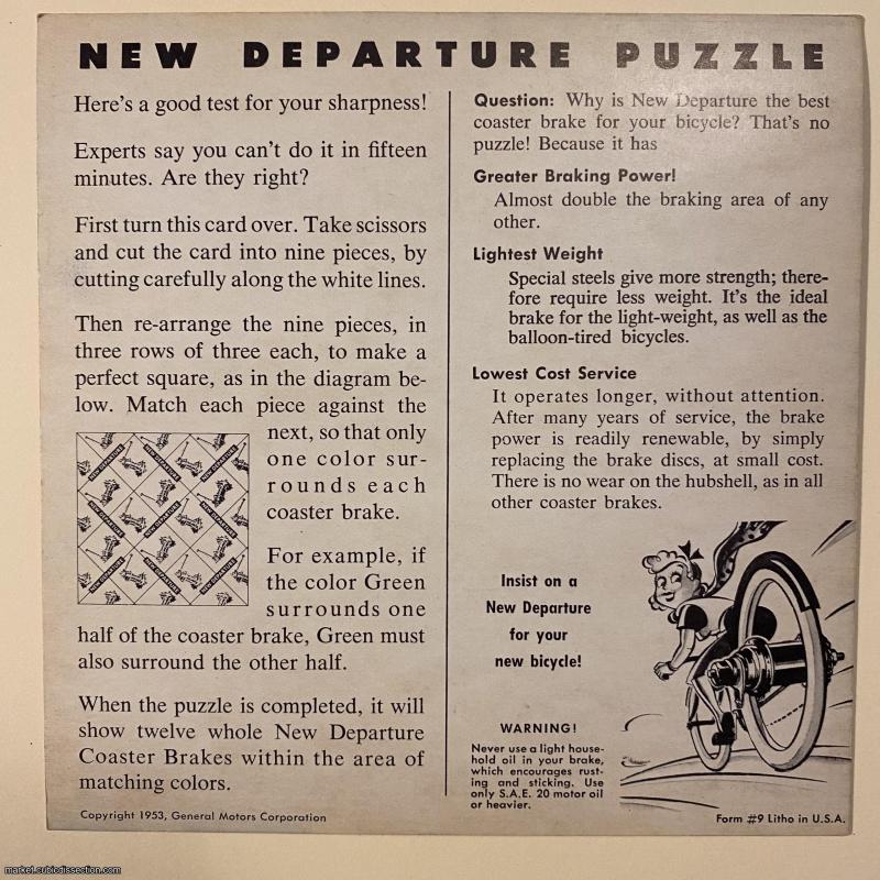 70 YEAR OLD Antique Advertising puzzle from 1953!
