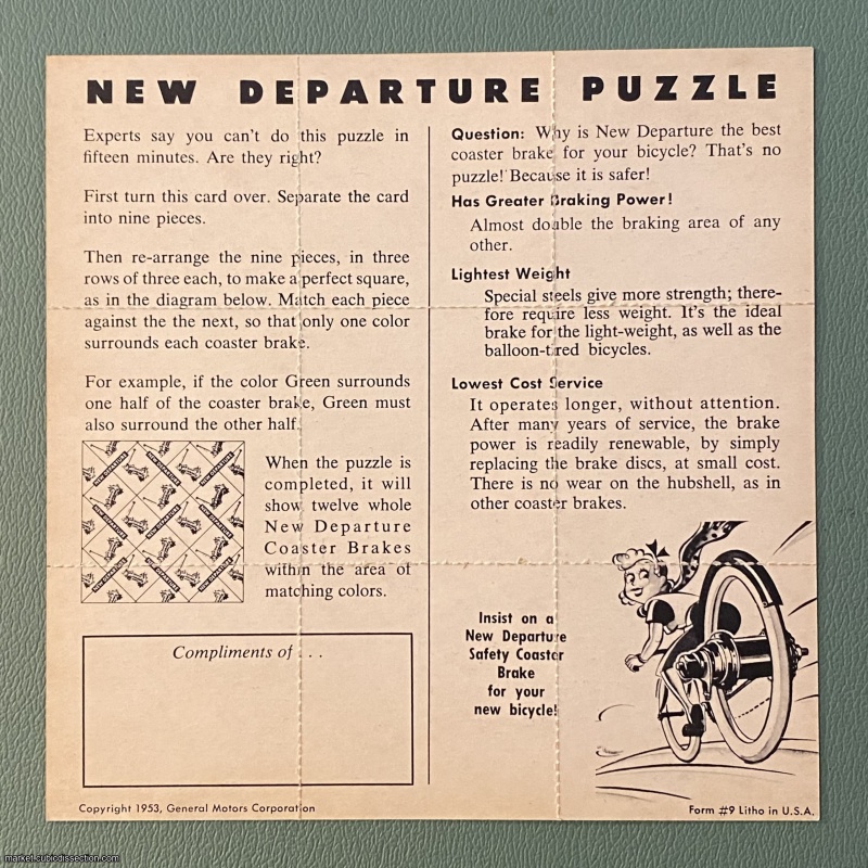 70 YEAR OLD Antique Advertising puzzle from 1953!