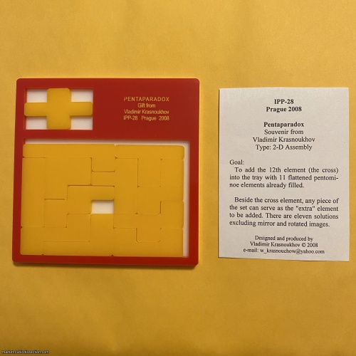 PENTAPARADOX, IPP28 (2008) exchange puzzle by Vladimir Krasnoukhov