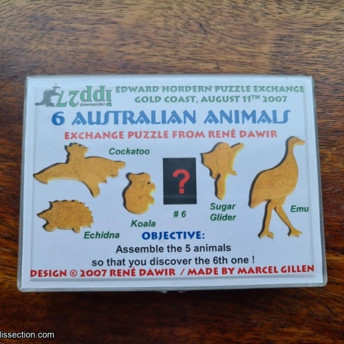 6 Australian Animals - exchange puzzle from Rene Dawir IPP27
