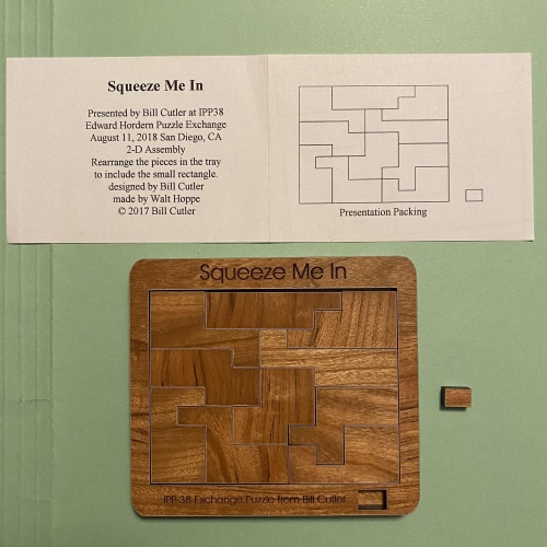 Squeeze Me In, IPP38 (2018) Exchange Puzzle by Bill Cutler