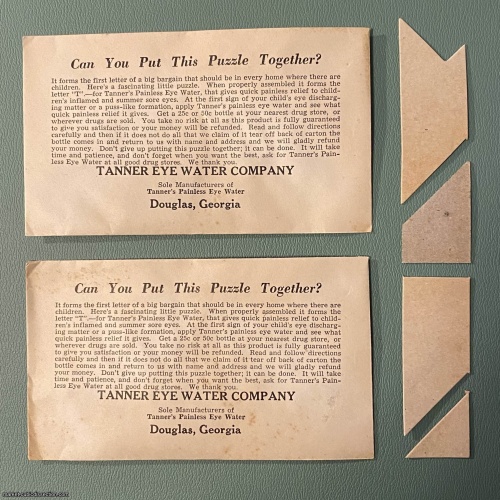 60+ Year Old Advertising "T" Puzzles — TWO UNOPENED COPIES!