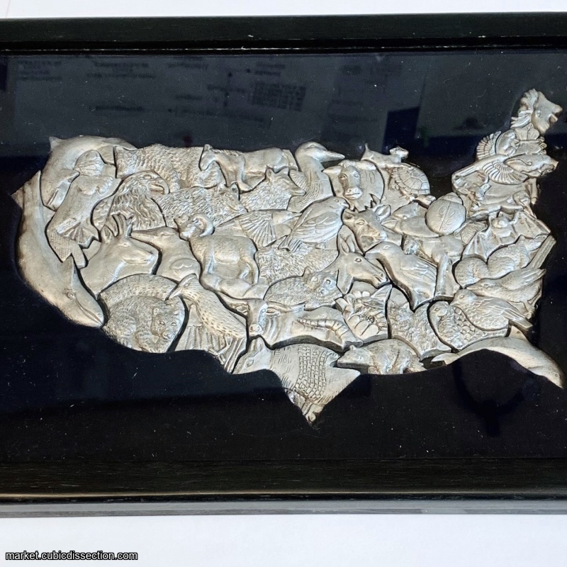 Elegant Cast USA Animal Map - Fred Szatkowski