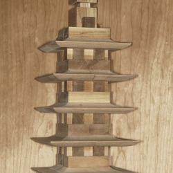 5 Story Pagoda 18&quot; Japanese Cherry Wood - Yamanaka