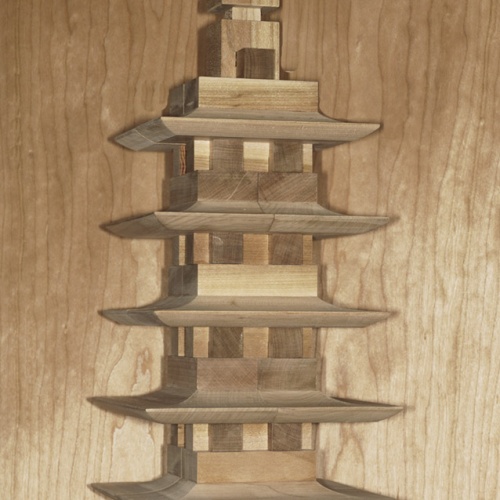 5 Story Pagoda 18" Japanese Cherry Wood - Yamanaka