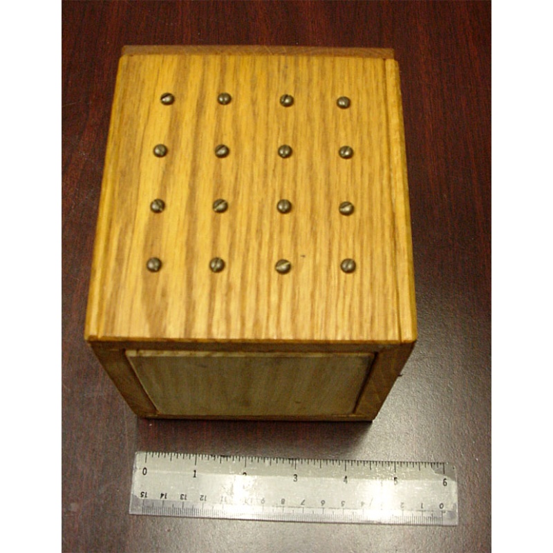 Hand Made Large Oak Puzzle Bank. Vintage, Unique