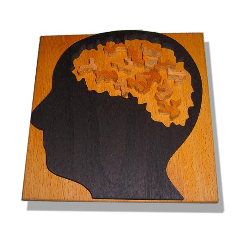 Very Unusual and Difficult  "Brain" Jigsaw Wood