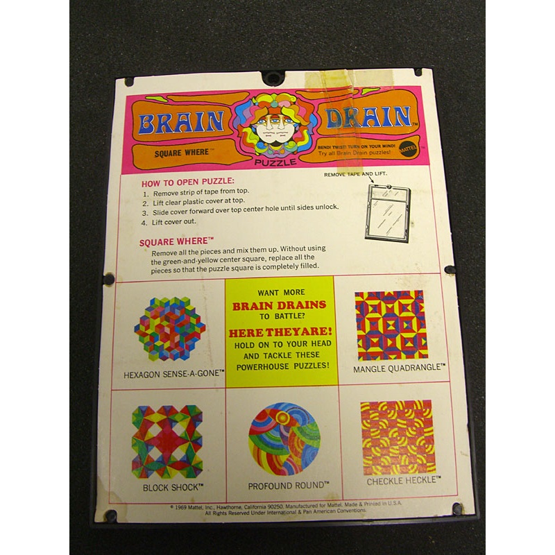 BRAIN DRAIN  Vintage Pop Art Puzzle Psychedelic! 1969