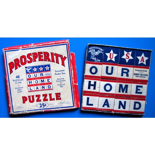 Prosperity Puzzle, vintage sliding block puzzle