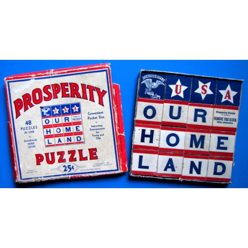 Prosperity Puzzle, vintage sliding block puzzle