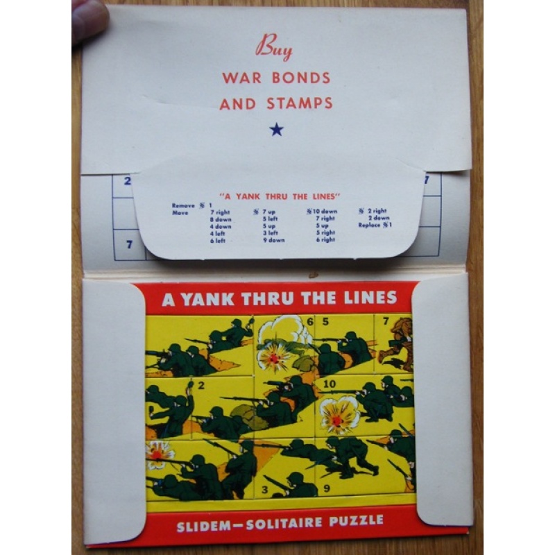 A Yank Thru The Lines, vintage sliding block puzzle