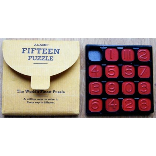 Adams' Fifteen Puzzle, vintage sliding block puzzle