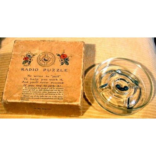 Radio Puzzle, glass dexterity puzzle, 1920s