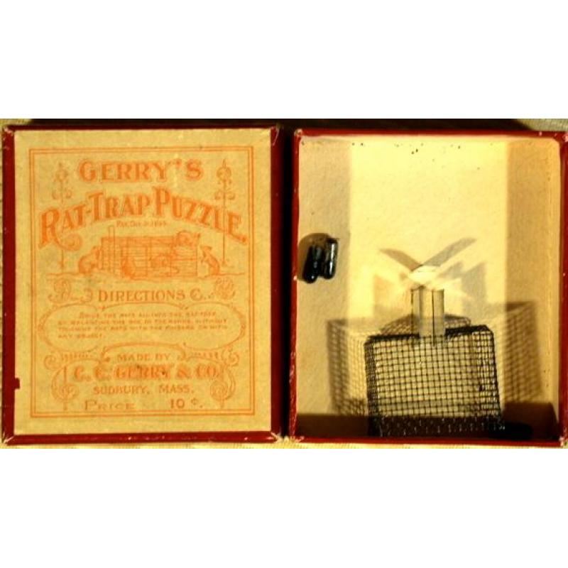 Gerry&#039;s Rat-Trap Puzzle; 1899 dexterity puzzle