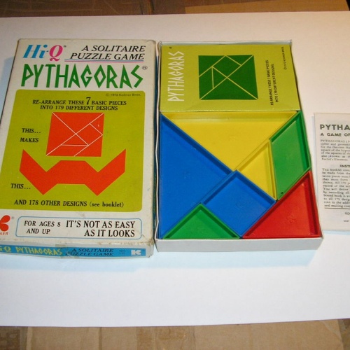 Pythagoras, a Hi-Q puzzle (aka Tangrams)