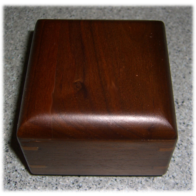 Square Walnut Trick Puzzle Box designed by Kamei